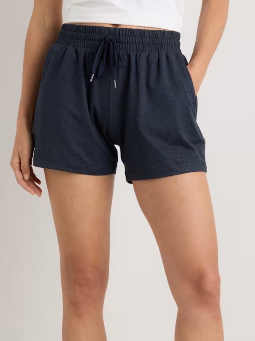 Quince heather deep navy blue Flowknit Mid-Rise Shorts